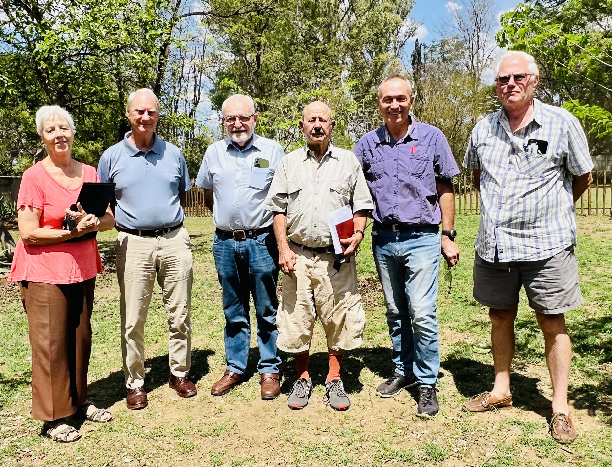 Left to right Mary Blair, Charles Waghorn (National Chairman), Robin Bottomley ( Mashonaland Chairman), Charles Castelin, Marco Faccio (Treasurer), Absent: Robin Taylor